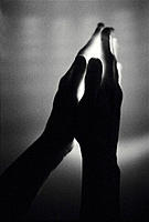 Light coming from hands
