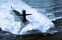 USS City of Corpus Christi submarine (SSN 705) on dive
