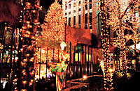 Christmas lights at Rockefeller Center. New York City. USA.