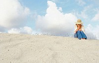 woman on sand dune