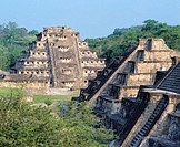 Pyramids in the old city of Tajin. Veracruz. Mexico