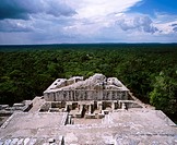 Maya pyramid in ´Calakmul´ Biosphere Reserve. Campeche. Mexico