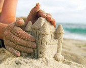 making a sand castle