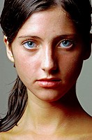 Face shot of teenage girl. Paris. France
