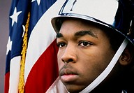JROTC (Junior Reserve Officer Training Corps) black high schooler. Atlanta. USA.