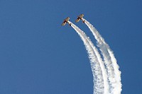 Double stunt plane act at Watsonville Air Show, California.