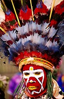 Native headdress. Goroka show. Papua New Guinea.