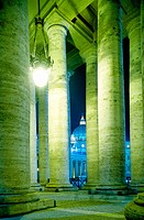 St Peters square and Bernini columnade in Vatican. City of Rome. Lazio. Italy