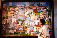 ´Tegucigalpa a principios del siglo XX´ painting by Maury Flores in the Museo del Hombre Hondureño, Tegucigalpa. Honduras