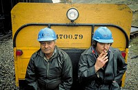 CPR (Canadian Pacific Railway) workers for tie gang which operates all over British Columbia, seasonal jobs in Canada. Terry Papps and Dave Shaver(wit...