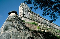 Uxmal, Pre-Columbian ruined city of the Maya civilization (late Classic period 600 - 900 A.D.). Yucatan, Mexico