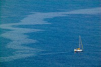 Sailboat in the Mediterranean Sea