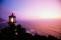 Sunset at Heceta Head lighthouse. Oregon, USA