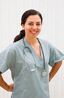 Smiling female medical professional.