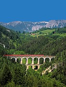 Semmering railway, between Gloggnitz (province Lower Austria) and Mürzzuschlag (province Styria) 41 km long, 1848-1854