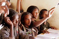 Grade 5 class in a school in Adaga. Tigray, Ethiopia