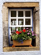 Window glass, Culross. Fife. Scotland. UK.