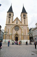 Facade of the Sarajevos cathedral (Capital de Bosnia Herzegovina), Fachada de la catedral de Sarajevo (Capital from Bosnia Herzegovina)