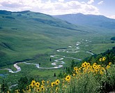 East River meanders. Gunnison National Forest. Colorado. USA