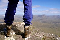 Hiker on top of the world - Mt Toolbrunup, Stirling Range National Park, Western Australia