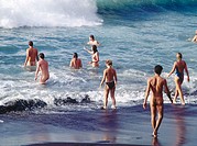 Nudist beach, Valle Gran Rey. La Gomera, Canary islands, Spain