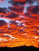 Sunset over the Tucson Mountains, Tucson, Arizona, USA