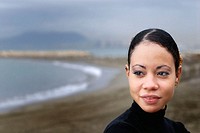 Spain, Malaga. Woman on beach