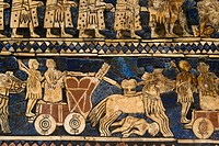 Standard of Ur (2600 BC), Mesopotamia, British Museum, London. England. UK.