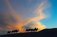 A glorious sunset over the desert in Ejina, Inner Mongolia