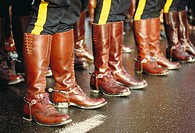 Royal Canadian Mounted Police boots, Vancouver. British Columbia, Canada