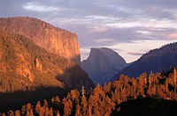 El Capitan and Half Dome, Yosemite National Park. California, USA