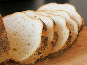 Sliced white bread.