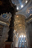Detail of Bernini´s Baroque baldachin, St Peter´s Basilica, Rome, Italy