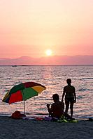 Sunset at Kalogeras beach, Elafonissos island, Greece.