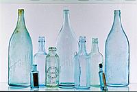 Historic Bedford Springs Resort, antique glass water bottles