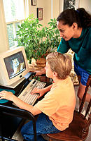 Family use computer and internet.