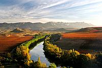 Ebro rive valley in autumn