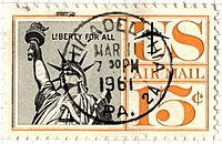 Statue of Liberty, USA air mail postage stamp