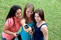 Group of teens taking a picture or themselves