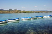 Boats. Lake of Banyoles. Girona province. Spain