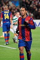 Ronaldinho, Brazilian footballer playing for FC Barcelona in the Spanish league