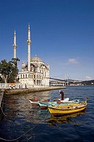 Ortakoy Mosque and Phosphorus Bridge, Istanbul, Turkey