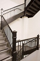 fire escape, stairwell, building 1890, cast iron, apartment building, old commercial printing factory, Manhattan, New York City, NY