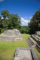 Plaza A ruins, Caracol Maya archaeological site, Belize