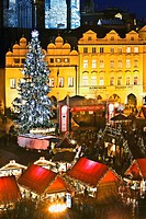 Christmas market in Old Town Square, Prague, Czech Republic