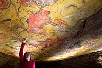 Upper Paleolithic cave paintings in the Cave of Altamira replica. Santillana del Mar, Cantabria, Spain