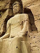 Colossal standing Future Buddha built in the Tang Dynasty at the Beling Caves on the Yellow River (Along the Silk Road), Gansu province, China