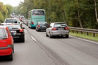 Traffic jam in Germany´s motorway