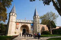 The Gate of Salutations the entrance to the Topkapi Palace Museum Istanbul Turkey
