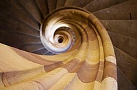 Spiral stairs or corkscrew stairs, made from sandstone, Renaissance building, Sélestat, Alsace, France